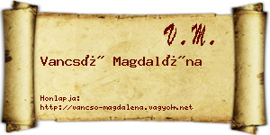 Vancsó Magdaléna névjegykártya